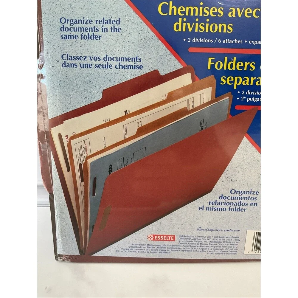 Oxford Partition Folders,2 Dividers,6 Fasteners,2” Expansion Brown.